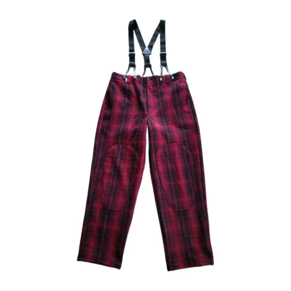 Vintage Woolrich Men's 36x32 Buffalo Plaid Wool Hunting Pants Double Knee/Seat
